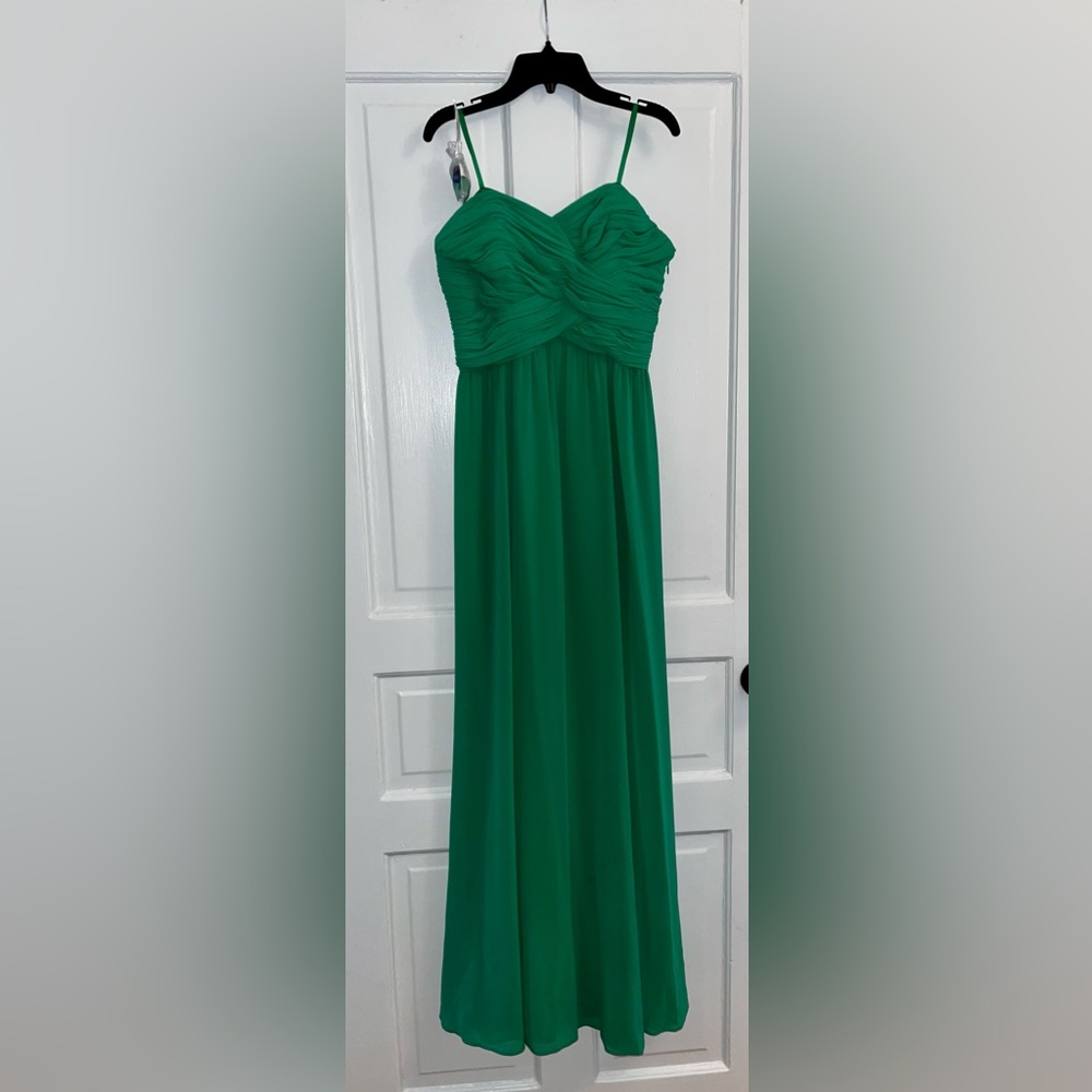 Ralph Lauren Strapless Evening Gown in Spring Green Chiffon